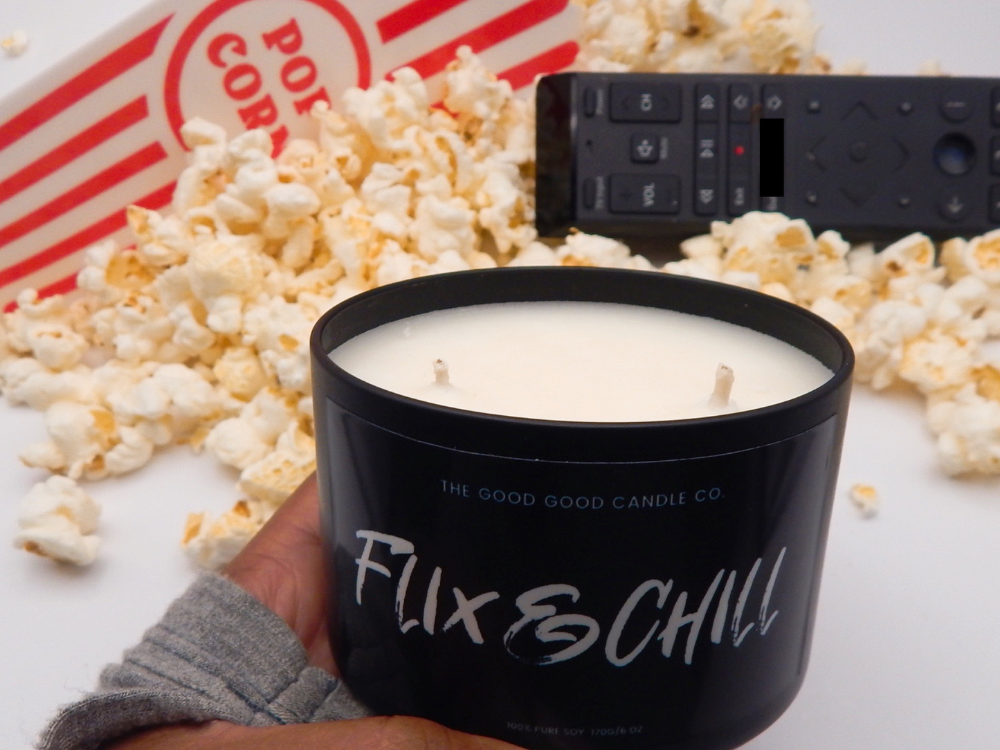 Caramel Popcorn Premium Soy Candle “Flix & Chill”