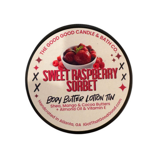 Sweet Raspberry Sorbet Cream Shea Body Butter Lotion Bar