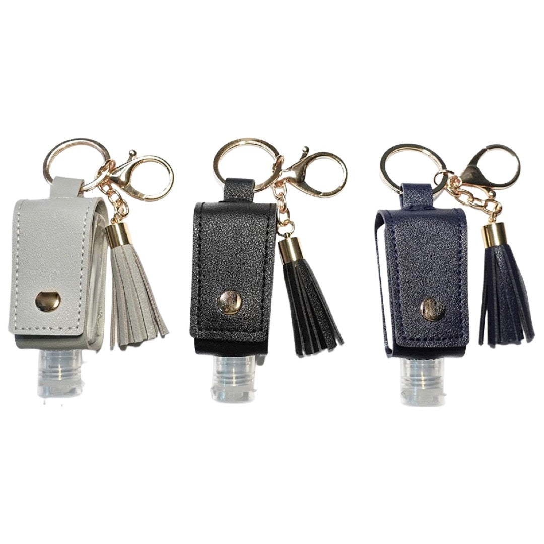 Sanitizer Holder with Tassle Navy