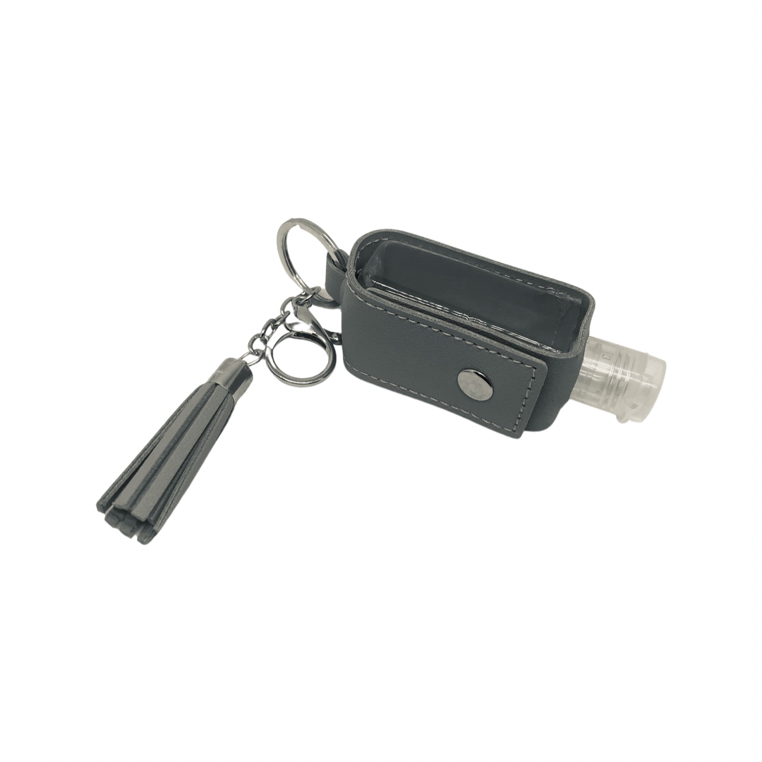Sanitizer Holder with Tassle Grey