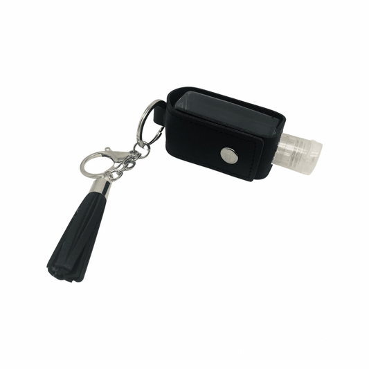 Sanitizer Holder with Tassle Black