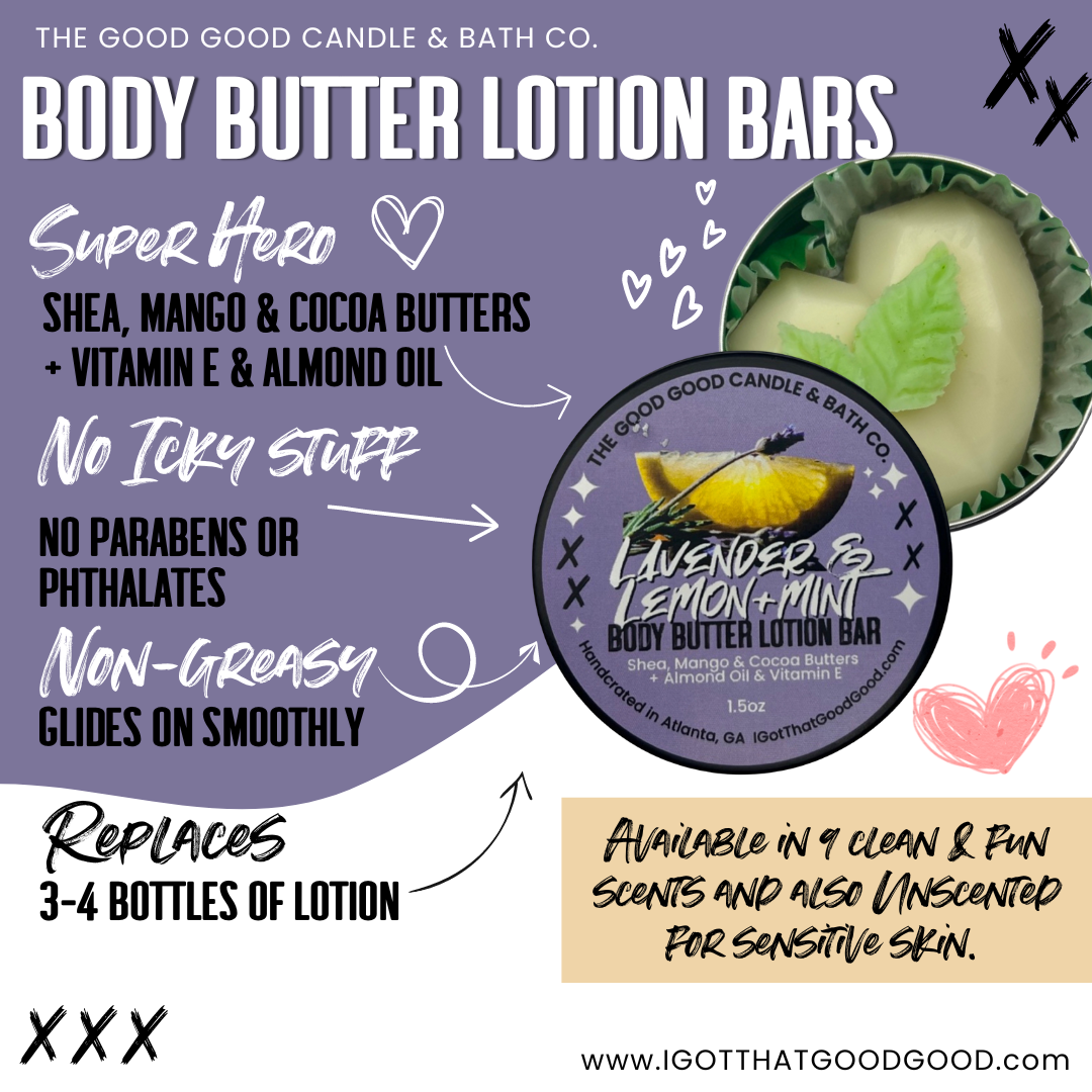 Lavender & Lemon + Mint Shea Body Butter Lotion Bar