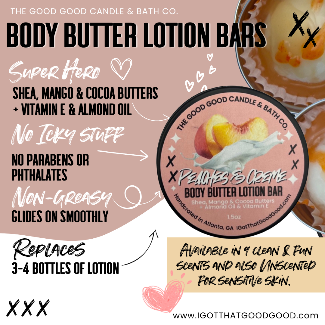 Peaches & Creme Shea Body Butter Lotion Bar