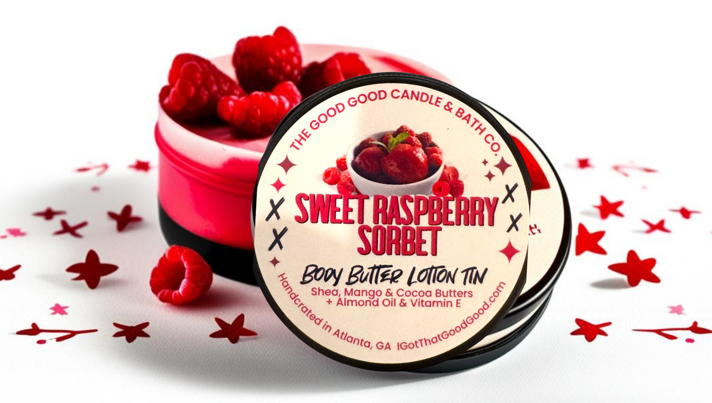 Sweet Raspberry Sorbet Cream Shea Body Butter Lotion Bar